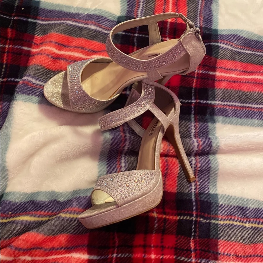 Silver heels size 6